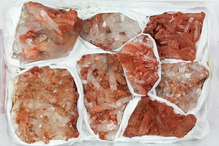 Lot: Natural, Red Quartz Crystal Clusters - Pieces #101534